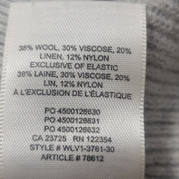 Aritzia Babaton Column Balloon Sleeve Sweater Wool Linen Grey Ribbed Size Medium - Picture 5 of 7